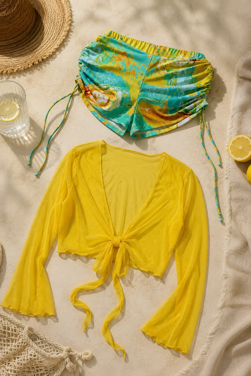 Maré Mesh Top — Sunlit Yellow
